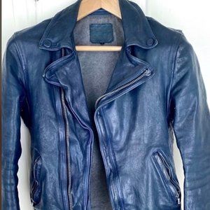 Men's Isamu Katayama blue leather jacket size Japanese M or US XS